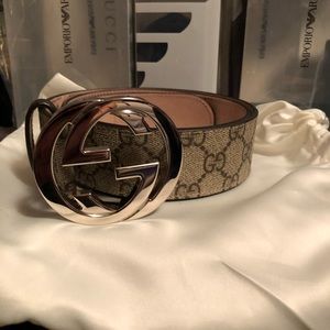 Gucci Supreme belt with G Buckle